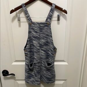 Tommy Hilfiger Blue and White Knit Overalls Dress Medium 8/10